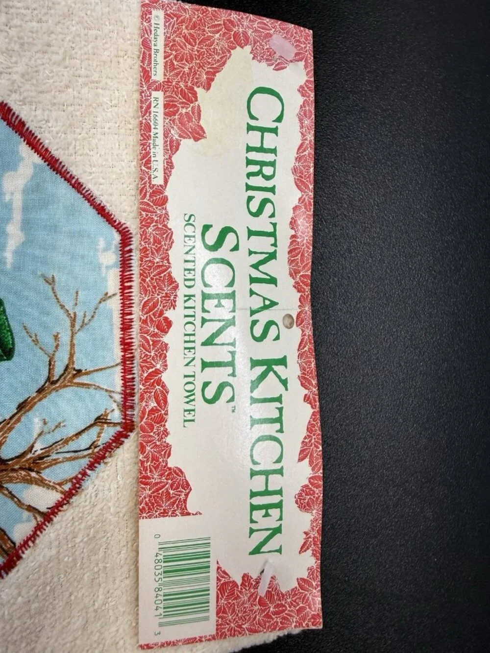 Vintage Christmas Kitchen Scents Hand Towel Snowman USA With Tags